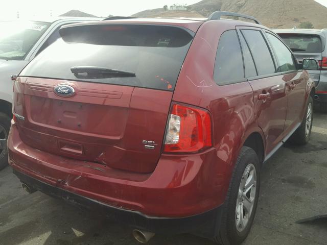 2FMDK4JCXDBA23068 - 2013 FORD EDGE SEL MAROON photo 4