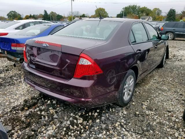 3FAHP0GA2CR281645 - 2012 FORD FUSION S BURGUNDY photo 4