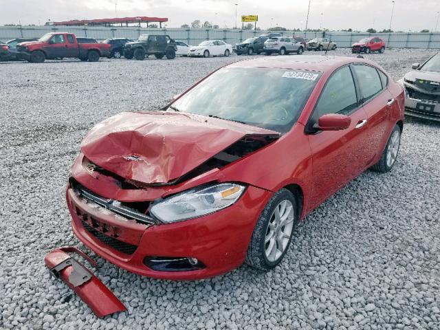 1C3CDFCA4DD105264 - 2013 DODGE DART LIMIT RED photo 2