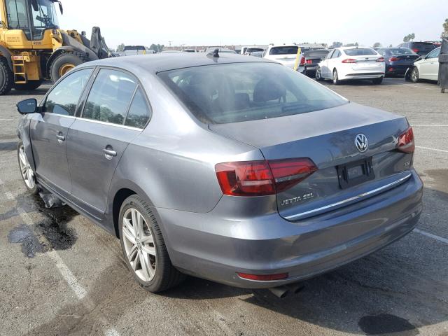 3VWL17AJ2HM372245 - 2017 VOLKSWAGEN JETTA SEL CHARCOAL photo 3