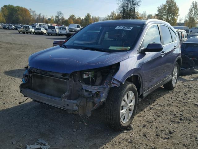 5J6RM4H70CL065545 - 2012 HONDA CR-V EXL BLUE photo 2