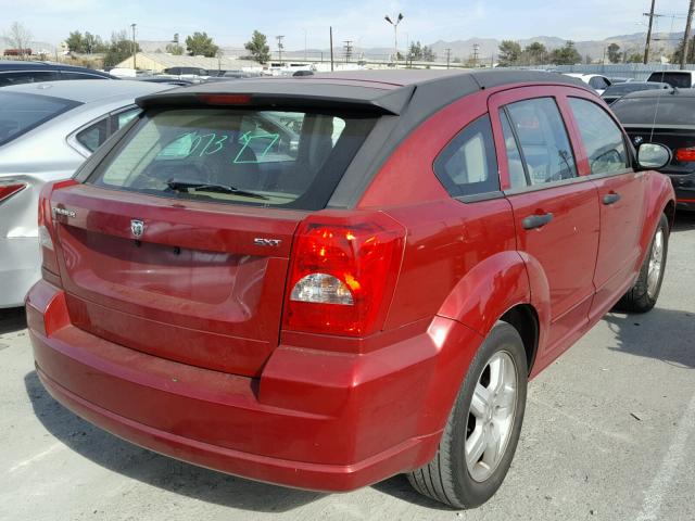 1B3HB48B37D364069 - 2007 DODGE CALIBER SX RED photo 4