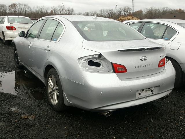 JN1CV6AR5DM768413 - 2013 INFINITI G37 SILVER photo 3