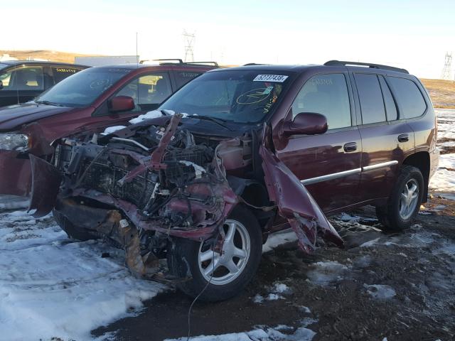 1GKDT13S942391711 - 2004 GMC ENVOY MAROON photo 2