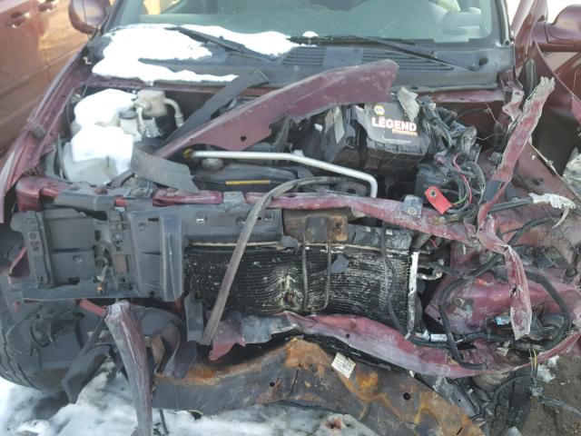 1GKDT13S942391711 - 2004 GMC ENVOY MAROON photo 7