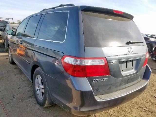 5FNRL38756B442039 - 2006 HONDA ODYSSEY EX GRAY photo 3