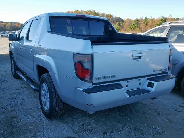 2HJYK16486H523781 - 2006 HONDA RIDGELINE SILVER photo 3