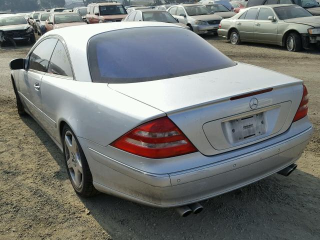 WDBPJ75J91A018545 - 2001 MERCEDES-BENZ CL 500 SILVER photo 3