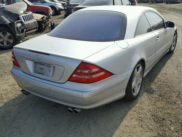 WDBPJ75J91A018545 - 2001 MERCEDES-BENZ CL 500 SILVER photo 4