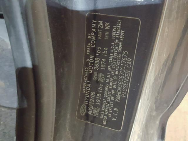 KMHCN36C67U017675 - 2007 HYUNDAI ACCENT SE BLUE photo 10