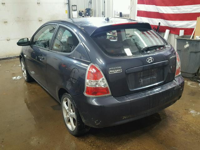 KMHCN36C67U017675 - 2007 HYUNDAI ACCENT SE BLUE photo 3