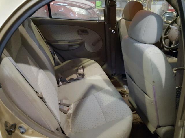 KNADC125536260772 - 2003 KIA RIO GOLD photo 6