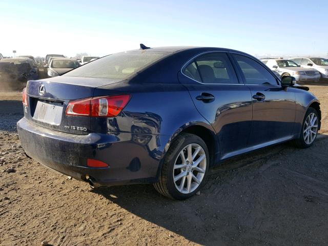 JTHCF5C28B2035185 - 2011 LEXUS IS 250 BLUE photo 4