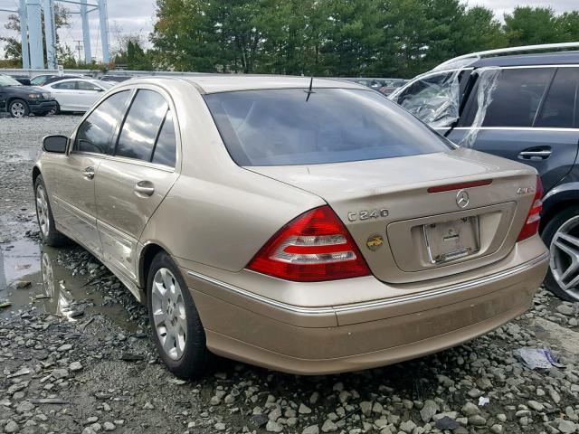 WDBRF81J65F635612 - 2005 MERCEDES-BENZ C 240 BEIGE photo 3