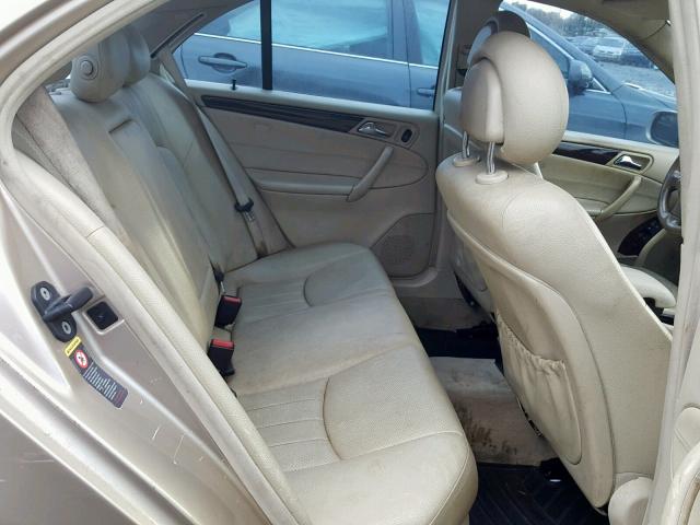 WDBRF81J65F635612 - 2005 MERCEDES-BENZ C 240 BEIGE photo 6