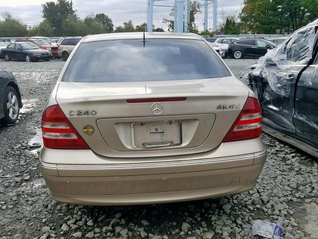 WDBRF81J65F635612 - 2005 MERCEDES-BENZ C 240 BEIGE photo 9