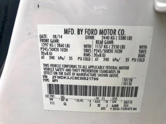 2FMDK3JC8EBB21799 - 2014 FORD EDGE SEL WHITE photo 10