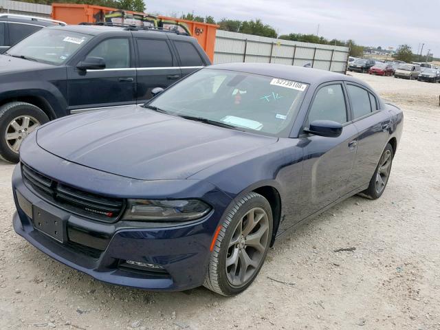 2C3CDXHG0HH596007 - 2017 DODGE CHARGER SX BLUE photo 2