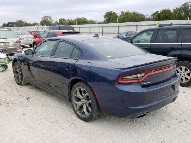 2C3CDXHG0HH596007 - 2017 DODGE CHARGER SX BLUE photo 3