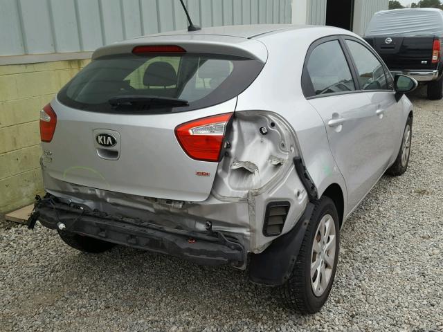 KNADM5A36E6347944 - 2014 KIA RIO LX SILVER photo 4