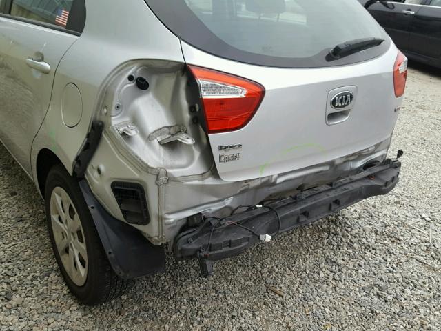 KNADM5A36E6347944 - 2014 KIA RIO LX SILVER photo 9