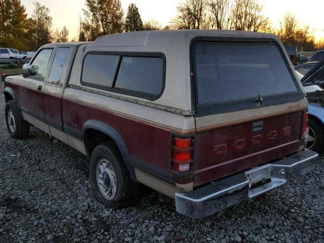 1B7GG23Y4PS193565 - 1993 DODGE DAKOTA TAN photo 3