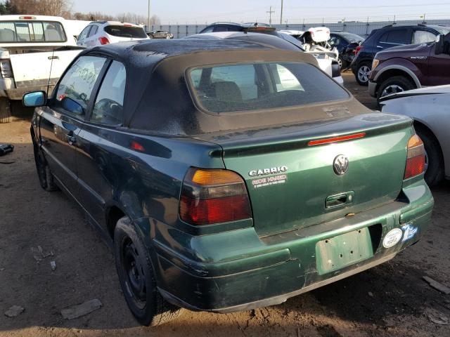 3VWCC21V3YM800291 - 2000 VOLKSWAGEN CABRIO GL GREEN photo 3