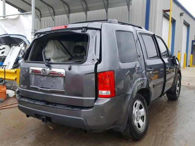 5FNYF3H26BB002624 - 2011 HONDA PILOT LX GRAY photo 4