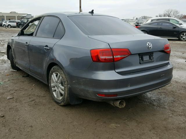 3VW1K7AJ3FM353429 - 2015 VOLKSWAGEN JETTA BASE 灰色 照片 3