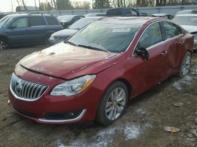 2G4GN5EX5E9274323 - 2014 BUICK REGAL PREM RED photo 2