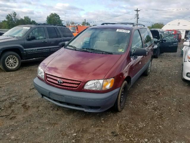 4T3ZF19C03U512205 - 2003 TOYOTA SIENNA CE RED photo 2