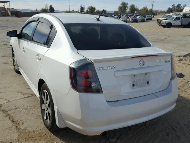 3N1AB6AP2CL730564 - 2012 NISSAN SENTRA 2.0 WHITE photo 3