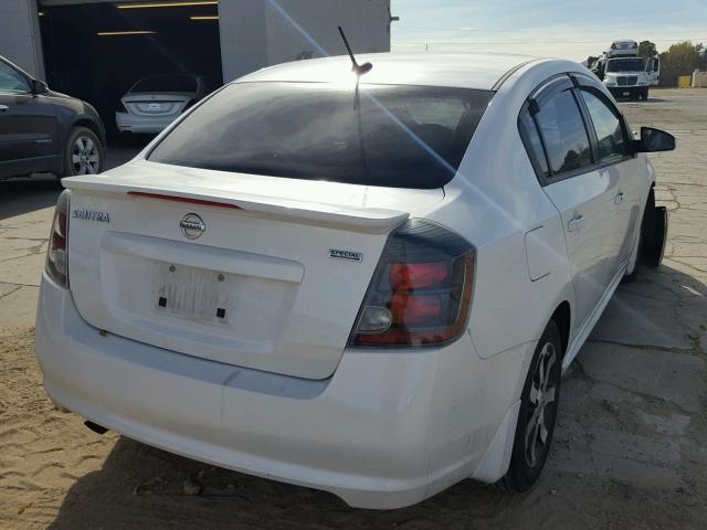 3N1AB6AP2CL730564 - 2012 NISSAN SENTRA 2.0 WHITE photo 4