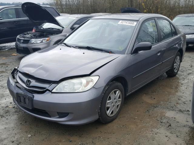 1HGES163X5L026068 - 2005 HONDA CIVIC DX V GRAY photo 2