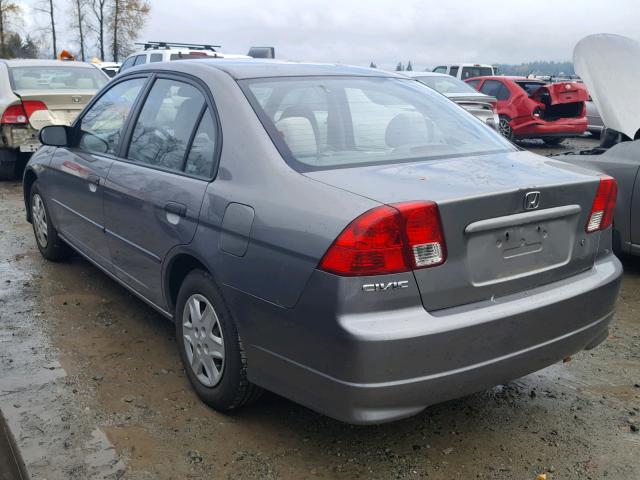 1HGES163X5L026068 - 2005 HONDA CIVIC DX V GRAY photo 3