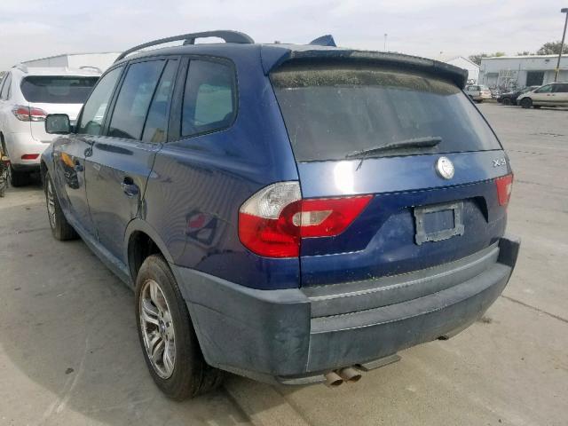 WBXPA93434WA61088 - 2004 BMW X3 3.0I BLUE photo 3