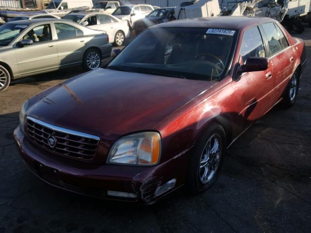 1G6KF57961U254107 - 2001 CADILLAC DEVILLE DT BURGUNDY photo 2