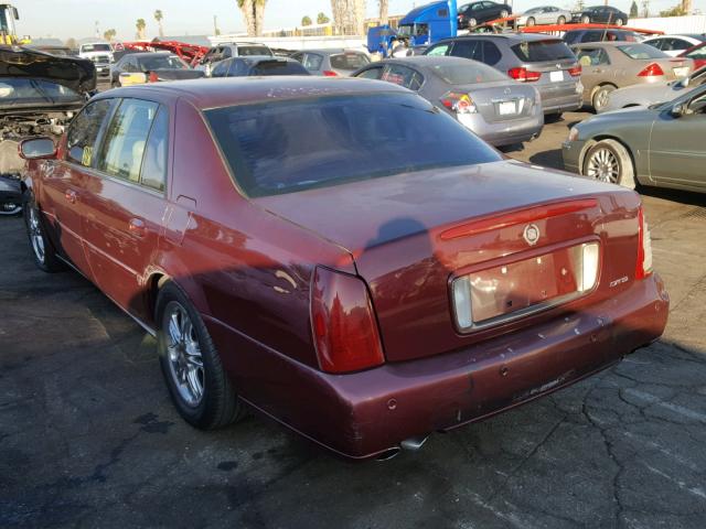 1G6KF57961U254107 - 2001 CADILLAC DEVILLE DT BURGUNDY photo 3