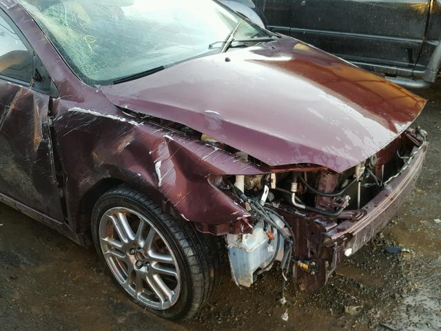 JTKDE177160083676 - 2006 TOYOTA SCION TC ბურგუნდია ფოტო 9