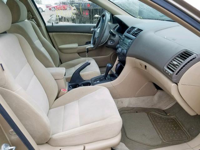 1HGCM56415A158391 - 2005 HONDA ACCORD LX BEIGE photo 5