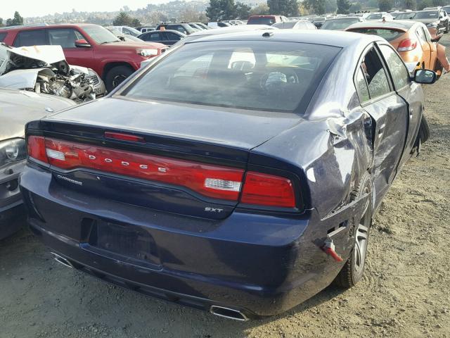 2C3CDXHG7EH325148 - 2014 DODGE CHARGER SX BLUE photo 4