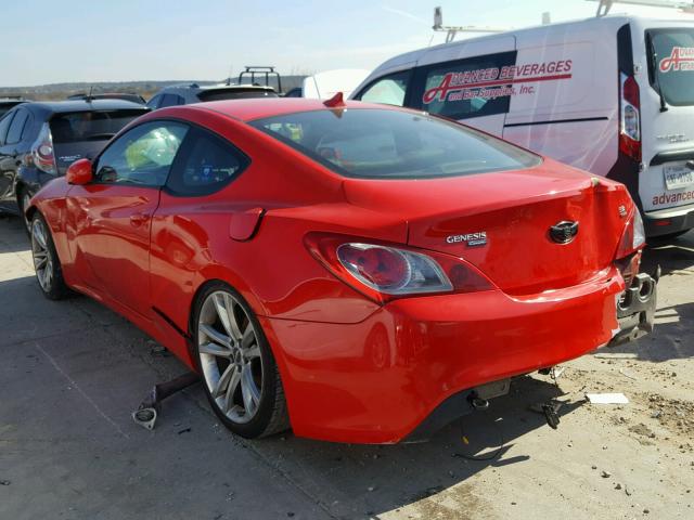 KMHHU6KH1BU053617 - 2011 HYUNDAI GENESIS CO RED photo 3