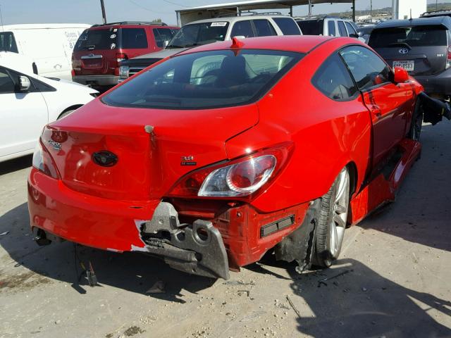 KMHHU6KH1BU053617 - 2011 HYUNDAI GENESIS CO RED photo 4