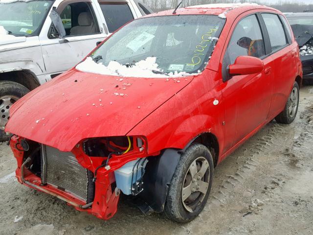 KL1TD66687B793358 - 2007 CHEVROLET AVEO BASE წითელი ფოტო 2