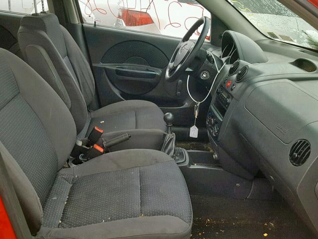 KL1TD66687B793358 - 2007 CHEVROLET AVEO BASE წითელი ფოტო 5