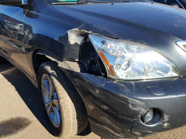 JTJHW31U472033499 - 2007 LEXUS RX 400H GRAY photo 9