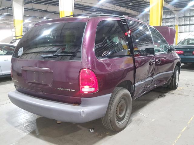 2B4GP45G8YR789682 - 2000 DODGE CARAVAN SE BURGUNDY photo 4