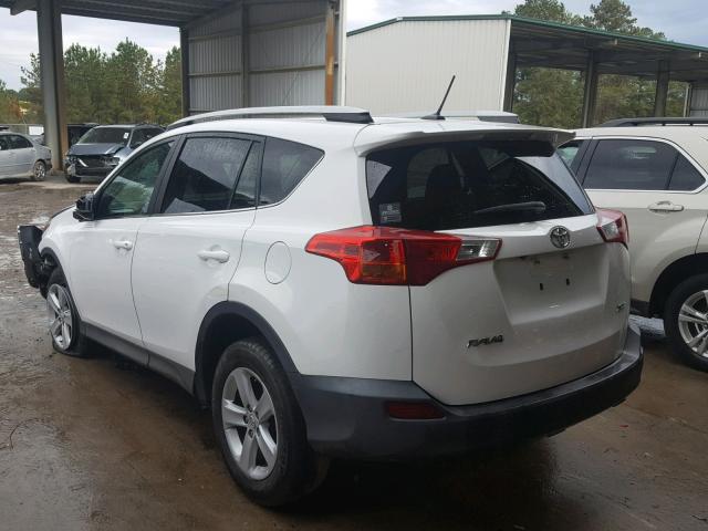 2T3WFREV4EW121635 - 2014 TOYOTA RAV4 XLE WHITE photo 3