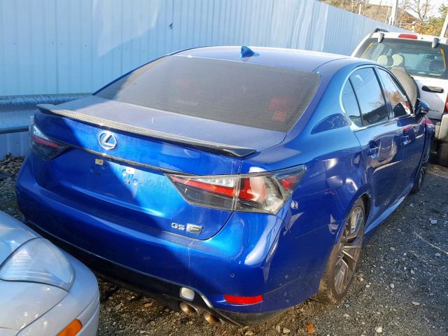 JTHBP1BL5GA001889 - 2016 LEXUS GS-F BLUE photo 4