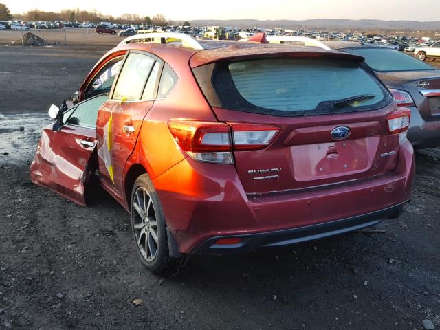 4S3GTAT60J3748579 - 2018 SUBARU IMPREZA LI MAROON photo 3